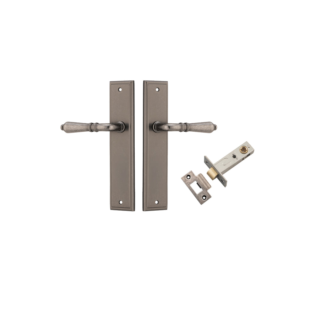 Sarlat Lever - Stepped Backplate Passage Kit Distressed Nickel