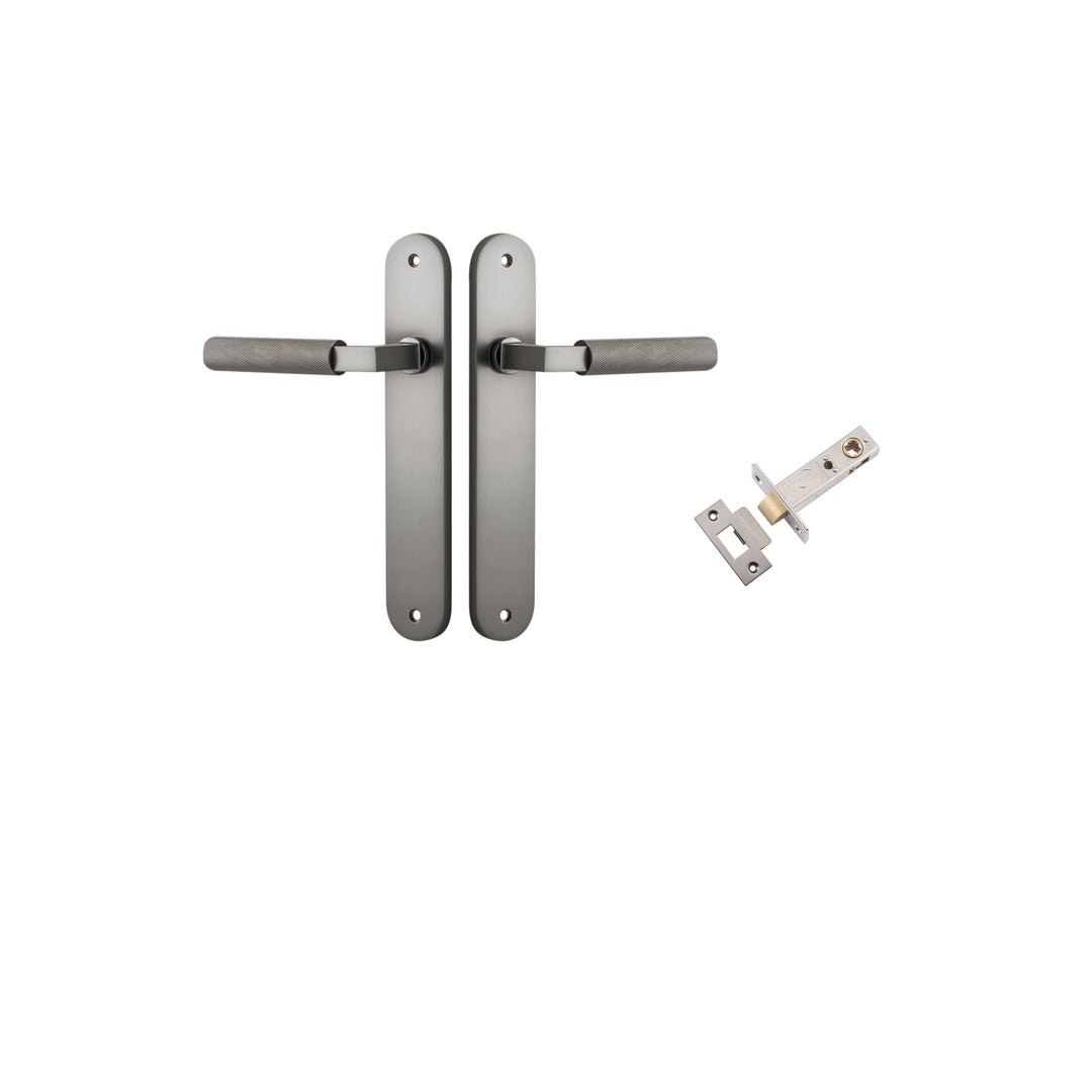 Brunswick Lever - Oval Backplate Passage Kit Satin Nickel