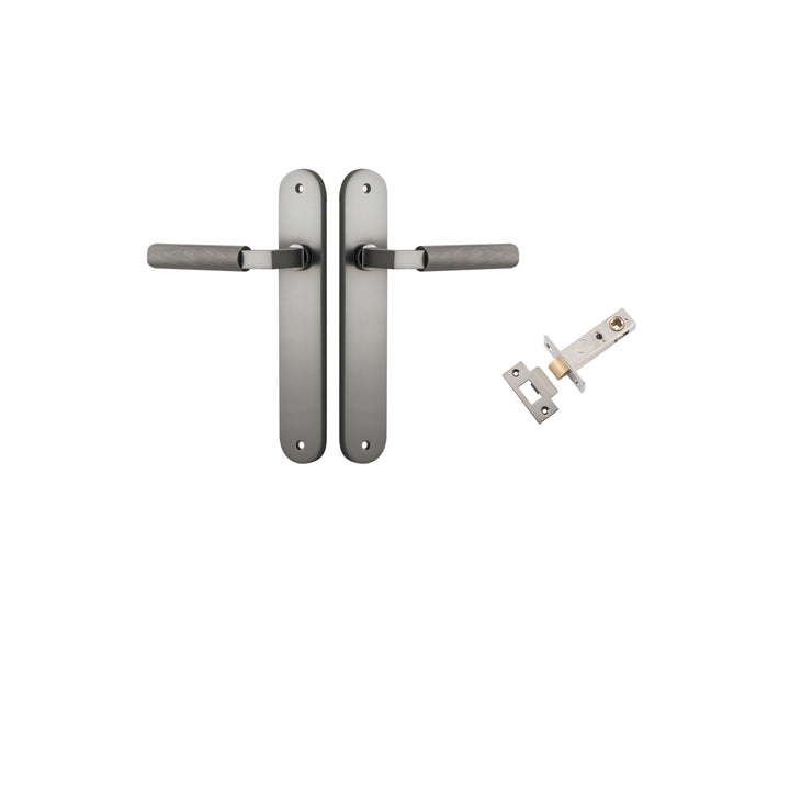 Brunswick Lever - Oval Backplate Passage Kit Satin Nickel
