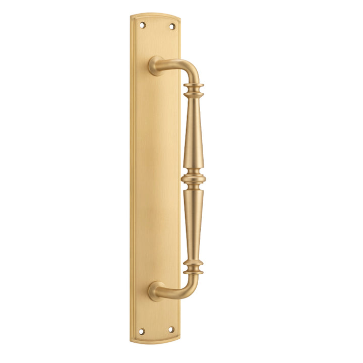 Sarlat Pull Handle on Backplate Brushed Brass