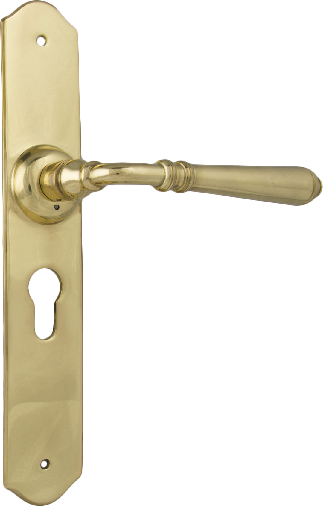 Door Lever Reims Euro Pair Unlacquered Polished Brass H240xW43xP70mm