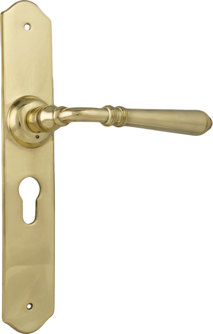 Door Lever Reims Euro Pair Unlacquered Polished Brass H240xW43xP70mm