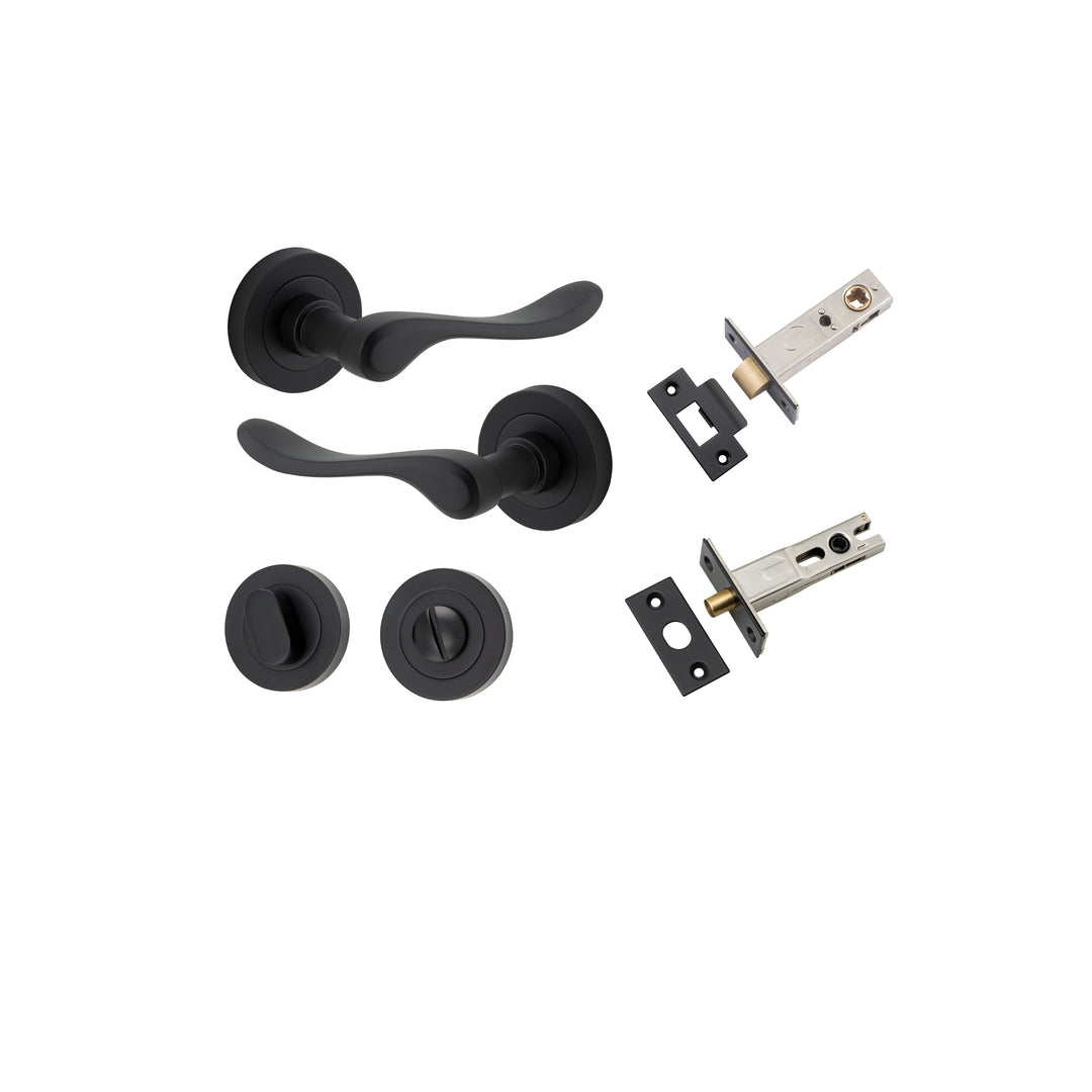 Stirling Lever - Round Rose Privacy Kit with Separate Privacy Turn Matt Black
