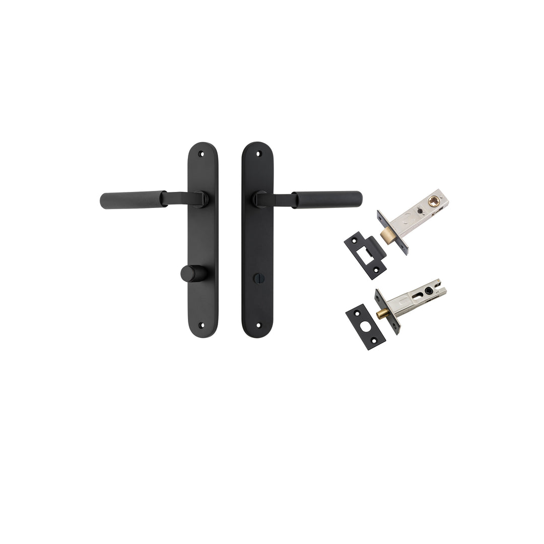 Brunswick Lever - Oval Backplate Privacy Kit Matt Black