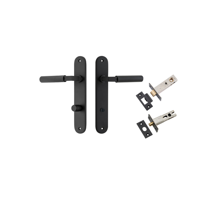 Brunswick Lever - Oval Backplate Privacy Kit Matt Black