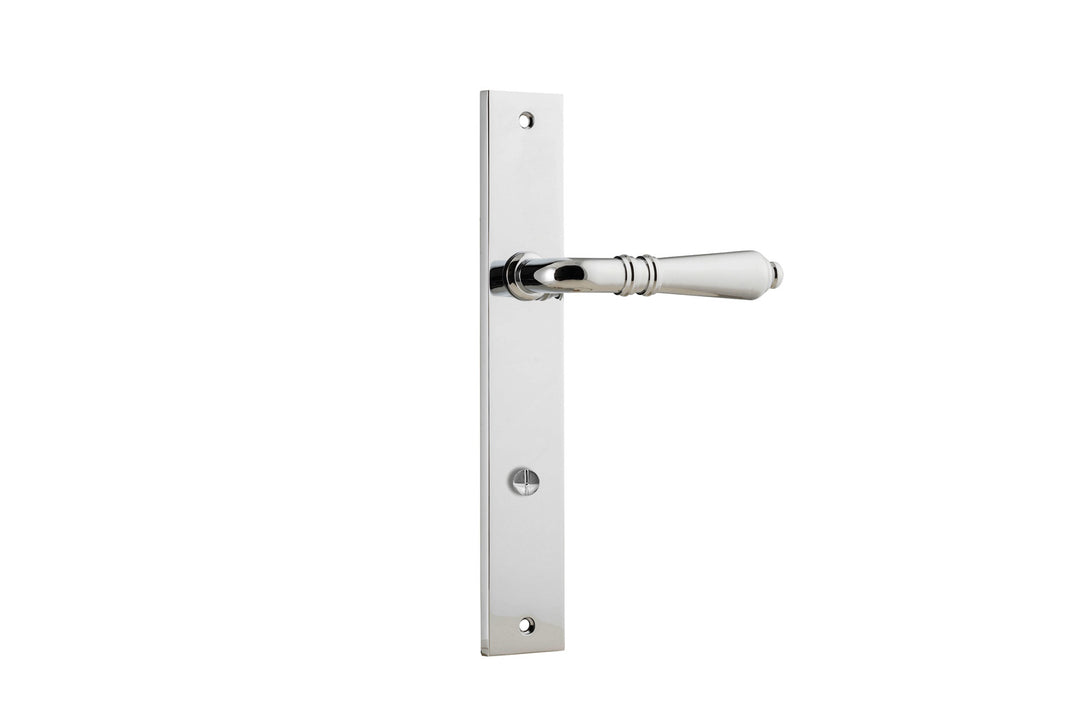 Sarlat Lever - Rectangular Backplate Polished Chrome