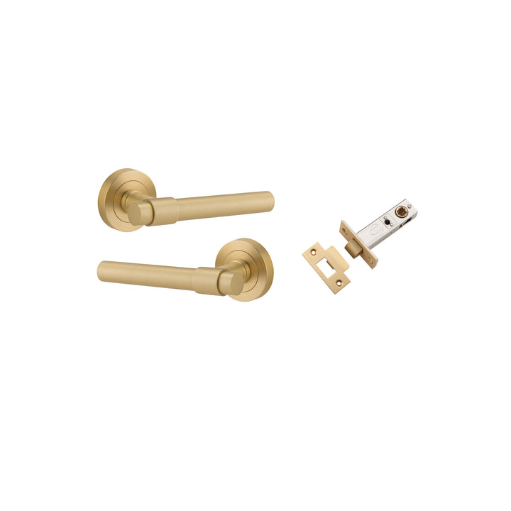 Helsinki Lever - Round Rose Passage Kit Brushed Gold PVD