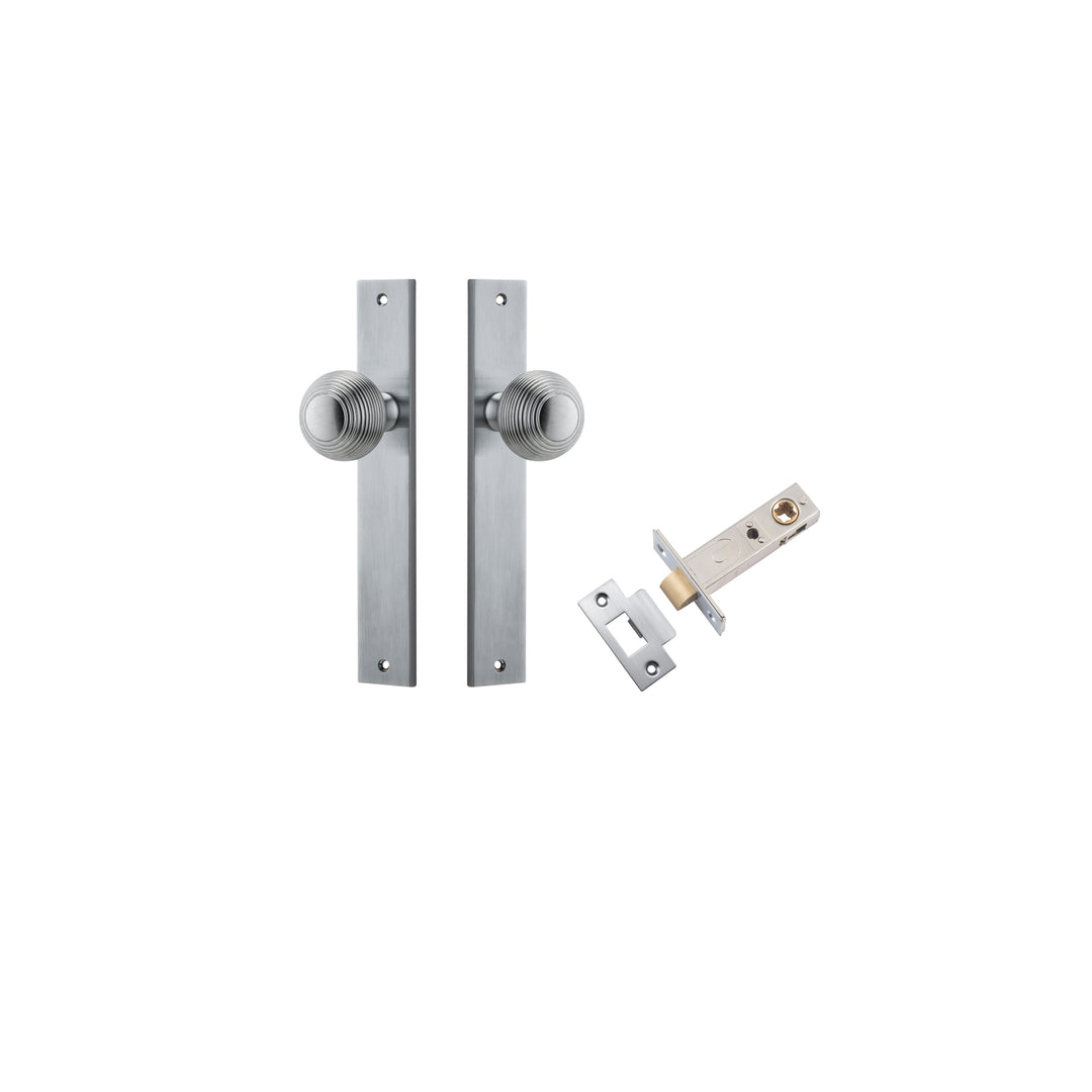 Guildford Knob - Rectangular Backplate Passage Kit Brushed Chrome