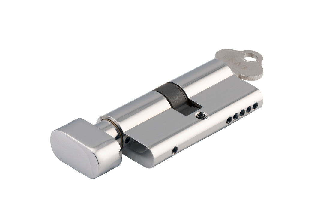 Euro Cylinder Key/Thumb 5 Pin Polished Chrome
