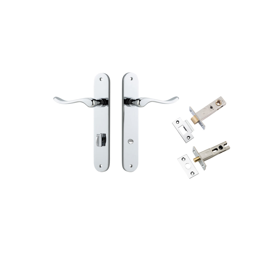 Stirling Lever - Oval Backplate Privacy Kit with Privacy Turn Polished Chrome
