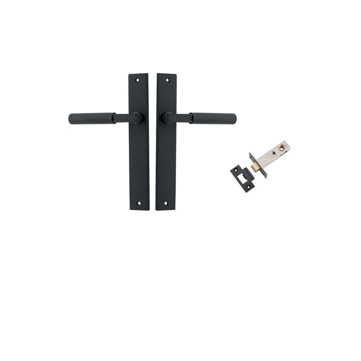 Brunswick Lever - Rectangular Backplate Passage Kit Matt Black