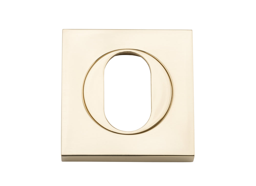 Oval Escutcheon -  Square Polished Brass