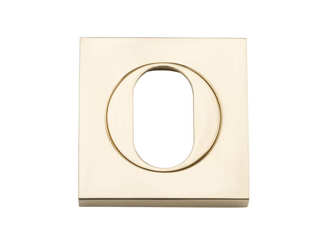 Oval Escutcheon -  Square Polished Brass