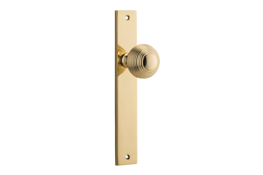 Guildford Knob - Rectangular Backplate Polished Brass