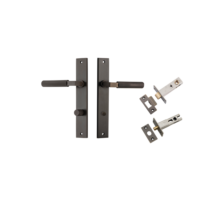 Brunswick Lever - Rectangular Backplate Privacy Kit Signature Brass
