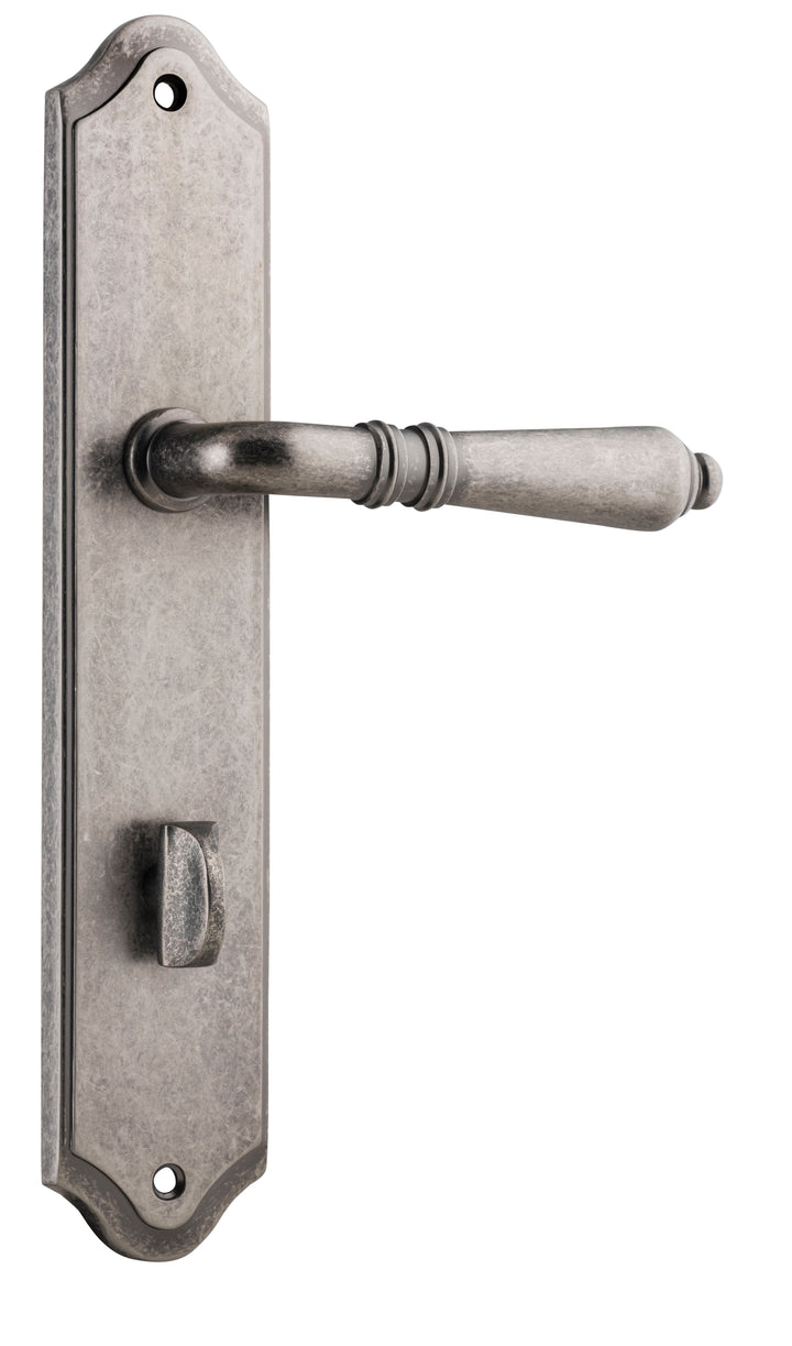 Sarlat Lever - Shouldered Backplate Distressed Nickel