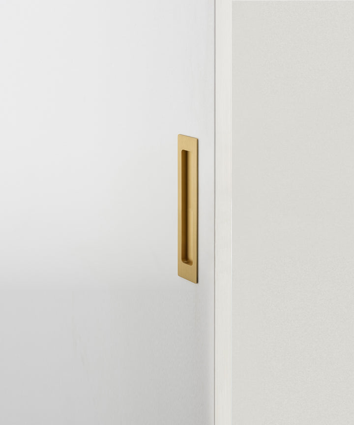 Rectangular Flush Pull Brushed Gold PVD