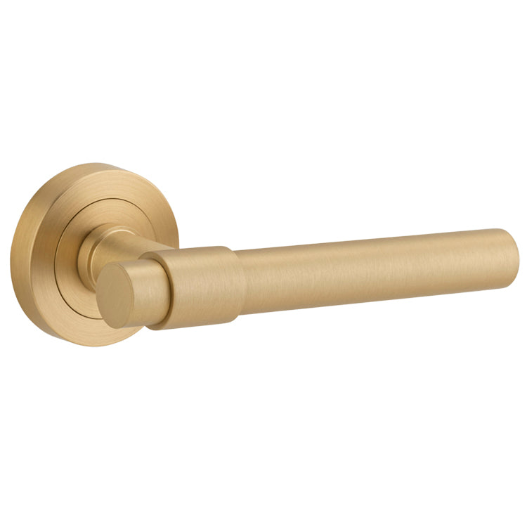 Helsinki Lever - Round Rose Brushed Brass