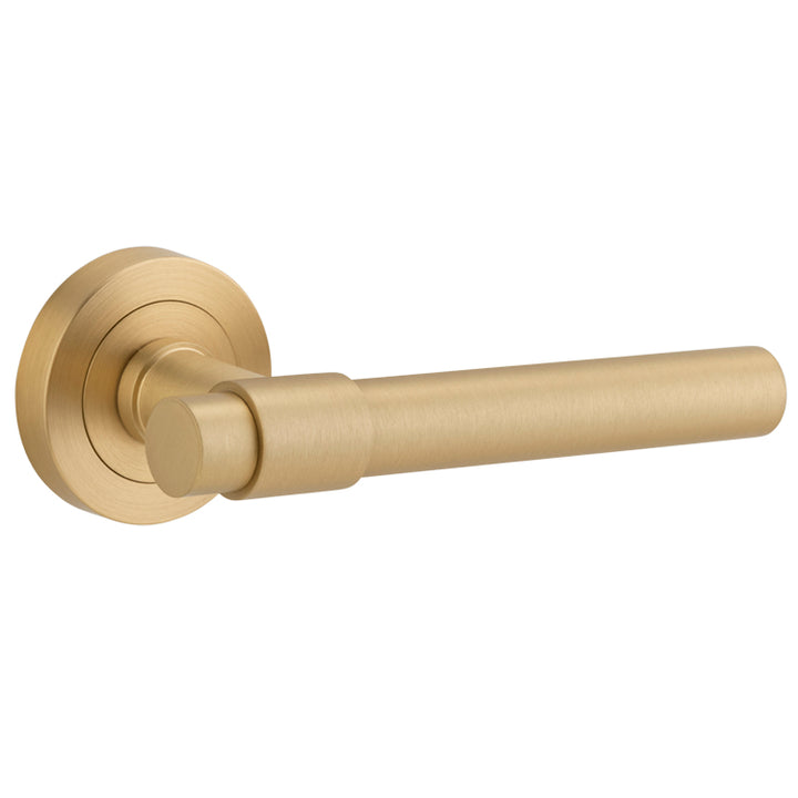 Helsinki Lever - Round Rose Brushed Brass