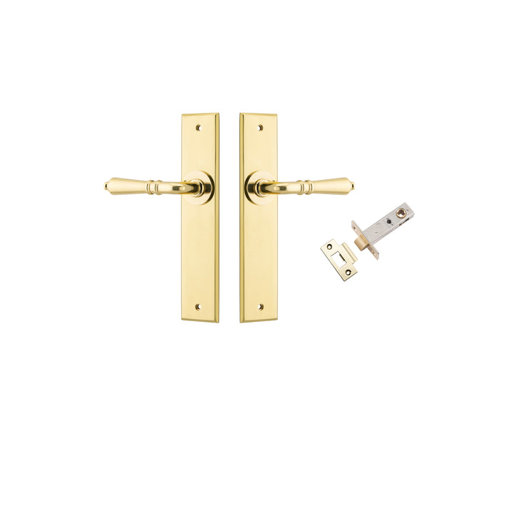 Sarlat Lever - Chamfered Backplate Passage Kit Brushed Gold PVD