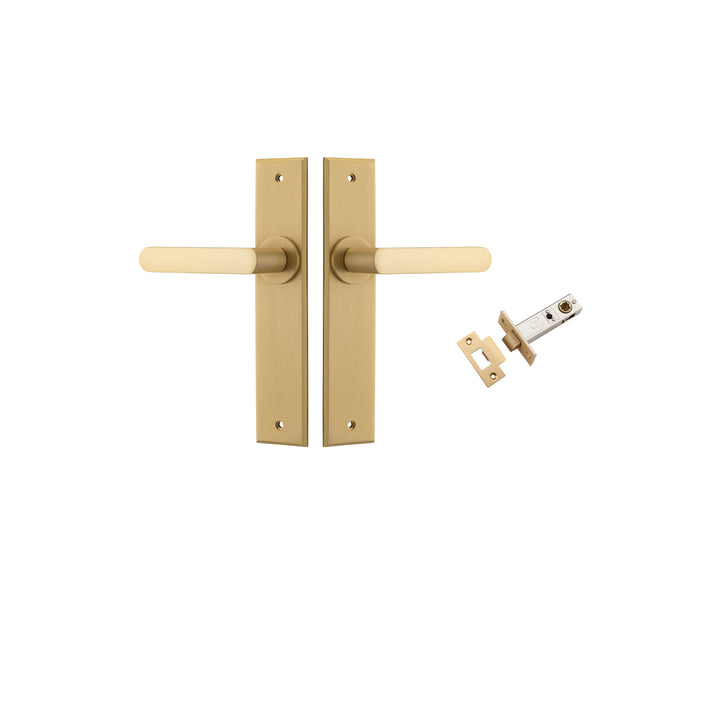 Osaka Lever - Chamfered Backplate Passage Kit Brushed Brass