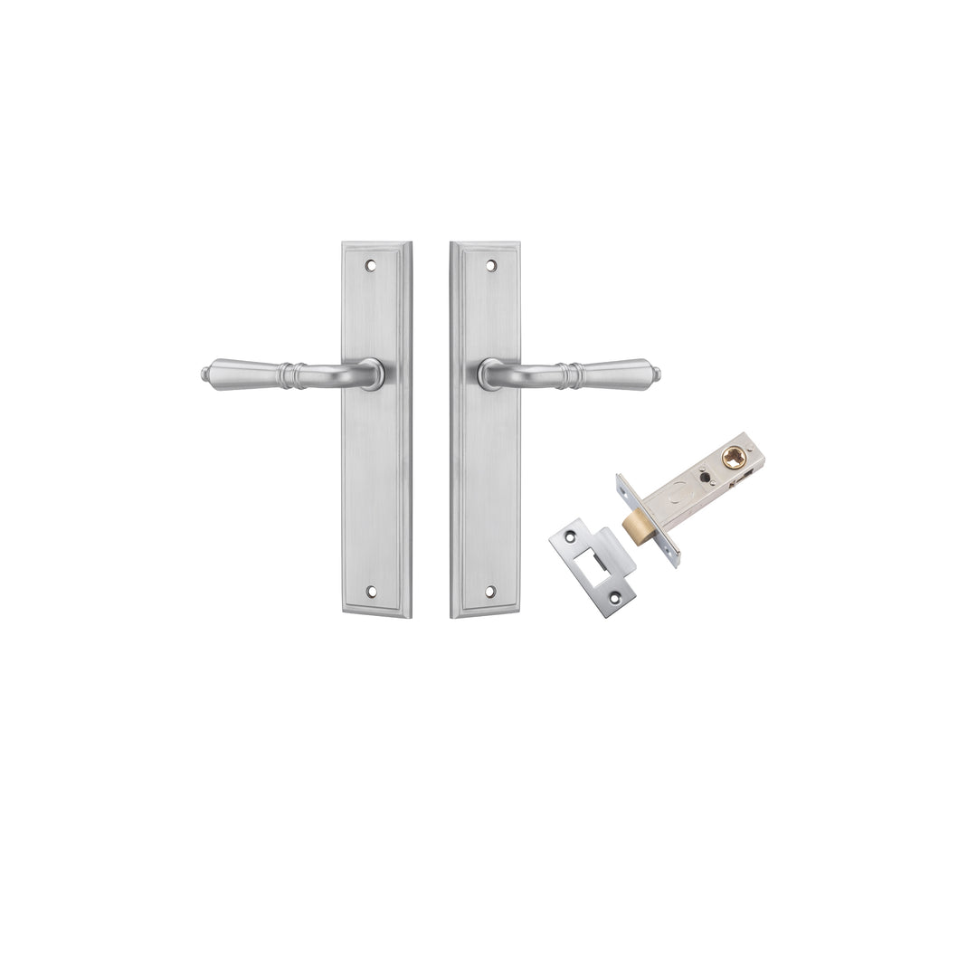 Sarlat Lever - Stepped Backplate Passage Kit Brushed Chrome