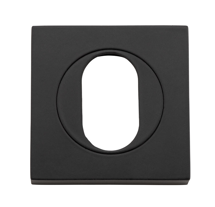 Oval Escutcheon -  Square Matt Black