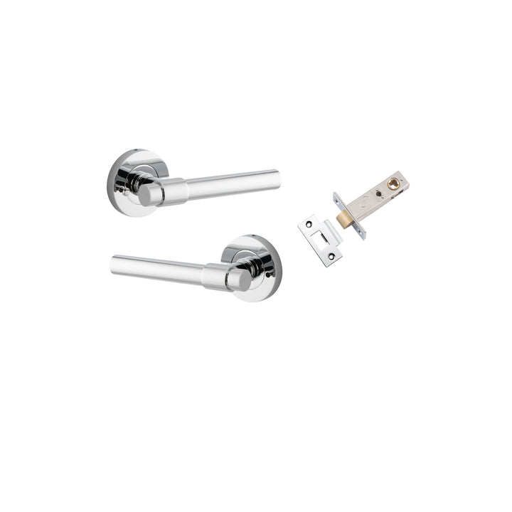 Helsinki Lever - Round Rose (Inbuilt Privacy) Polished Chrome