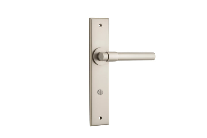 Helsinki Lever - Chamfered Backplate Satin Nickel