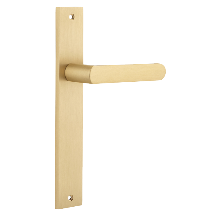 Osaka Lever - Rectangular Backplate Brushed Brass