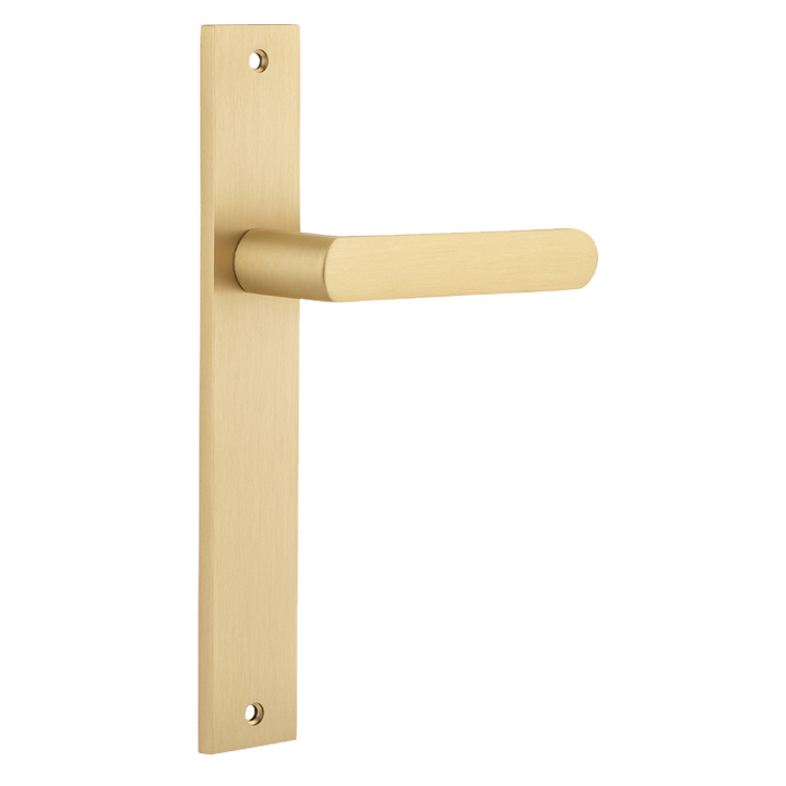 Osaka Lever - Rectangular Backplate Brushed Brass