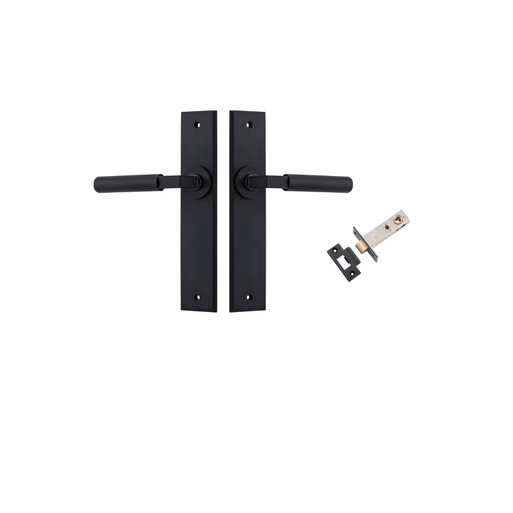 Brunswick Lever - Chamfered Backplate Passage Kit Matt Black