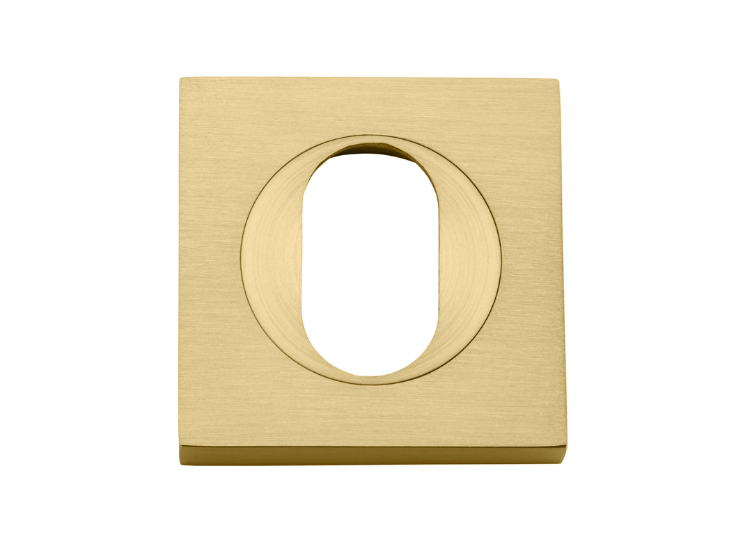 Oval Escutcheon -  Square Brushed Gold PVD