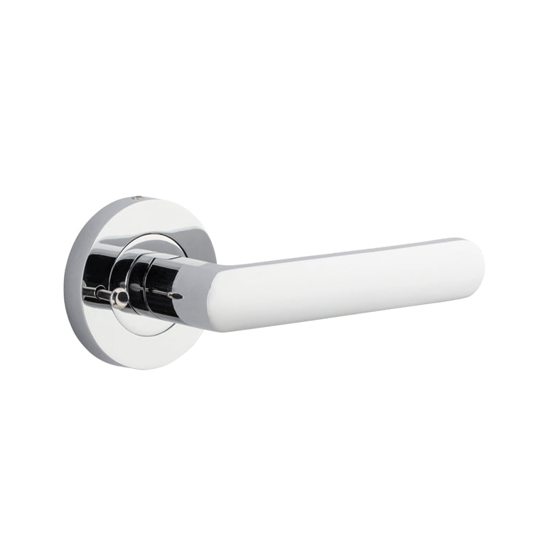 Osaka Lever - Round Rose (Inbuilt Privacy) Polished Chrome