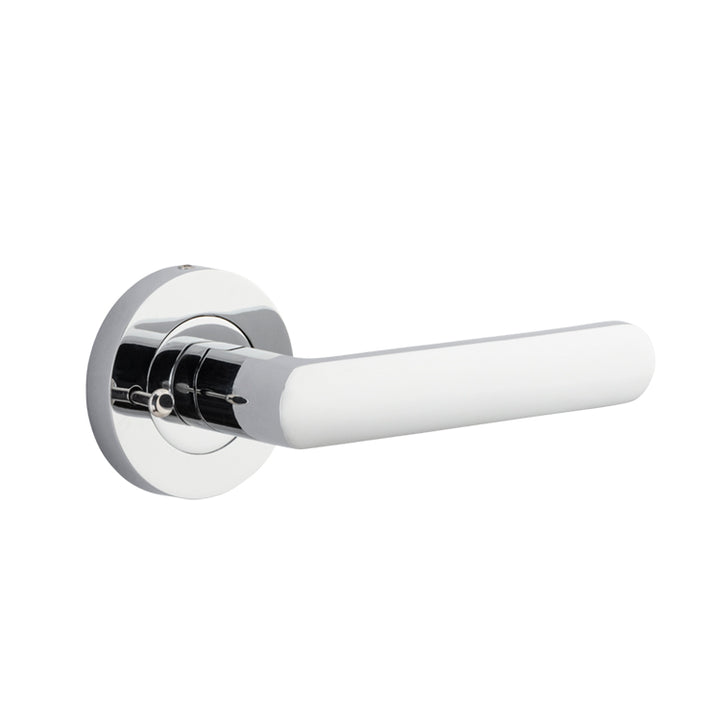 Osaka Lever - Round Rose (Inbuilt Privacy) Polished Chrome