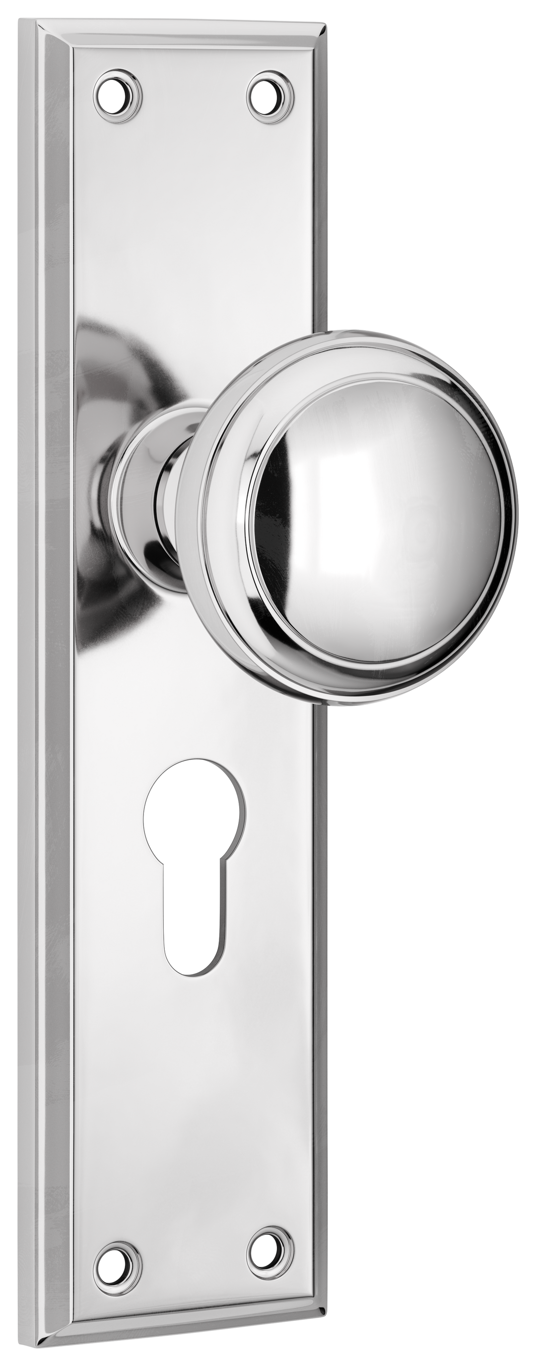 Door Knob Milton Euro Pair Chrome Plated H200xW50xP73mm