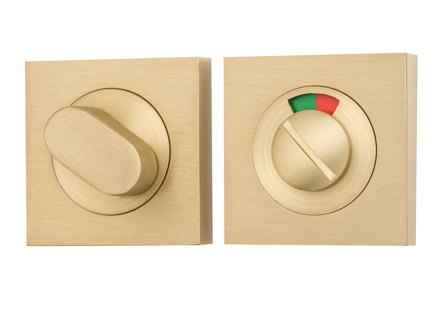 Privacy Turn With Indicator - Square Brushed Gold PVD