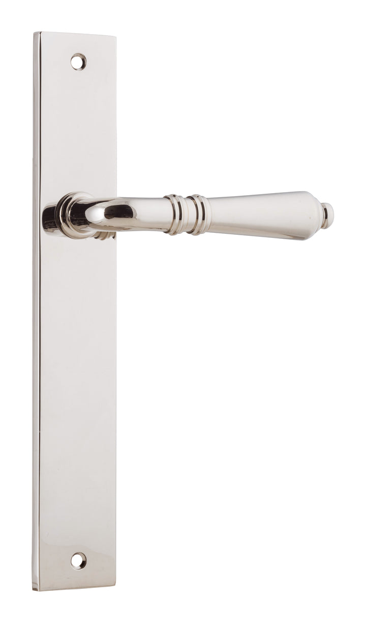 Sarlat Lever - Rectangular Backplate Polished Nickel