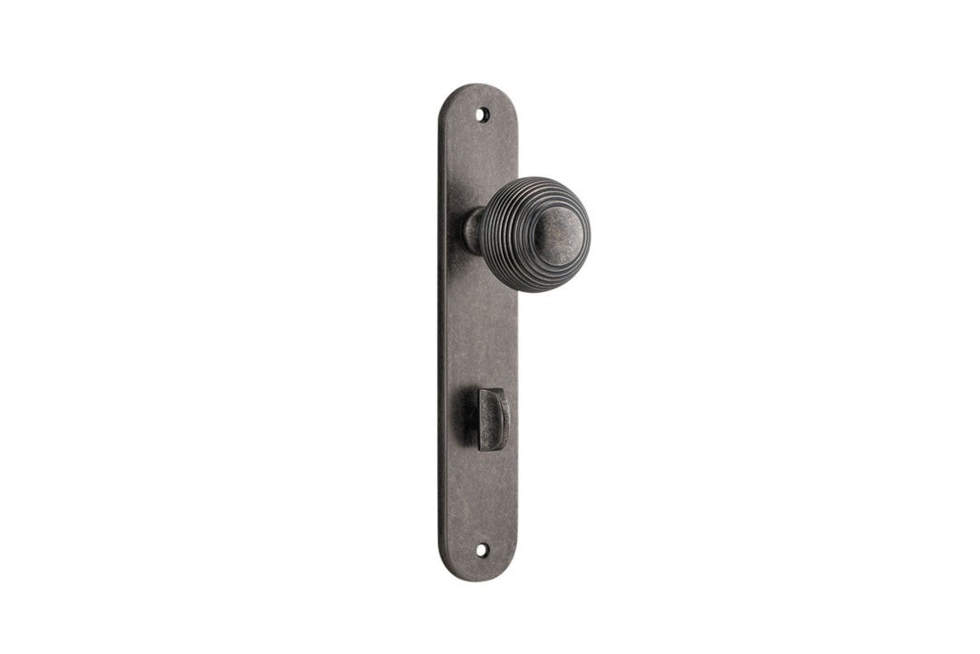 Guildford Knob - Oval Backplate Distressed Nickel