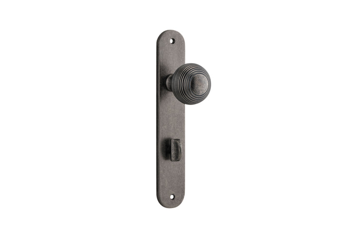 Guildford Knob - Oval Backplate Distressed Nickel