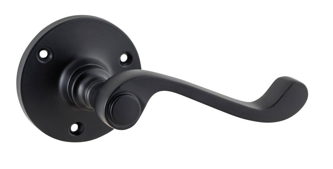 Door Lever Milton Rose Round Pair Matt Black L103xP68mm BPD63mm