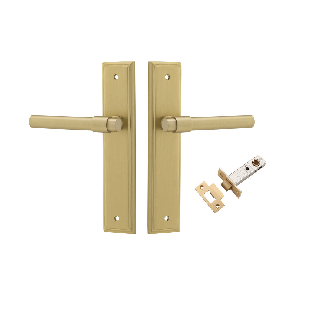 Helsinki Lever - Stepped Backplate Passage Kit Brushed Gold PVD