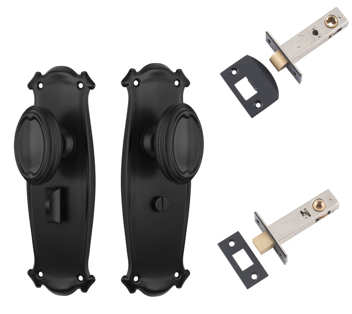 Door Knob Bungalow Matt Black Privacy Set