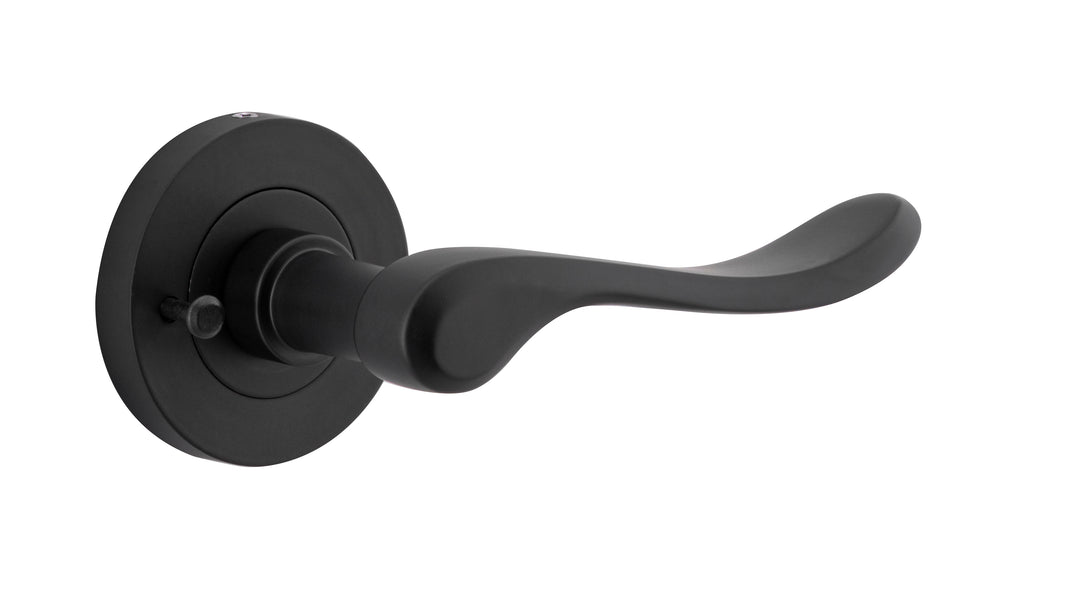 Stirling Lever - Round Rose (Inbuilt Privacy) Matt Black