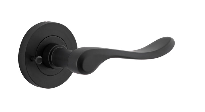 Stirling Lever - Round Rose (Inbuilt Privacy) Matt Black