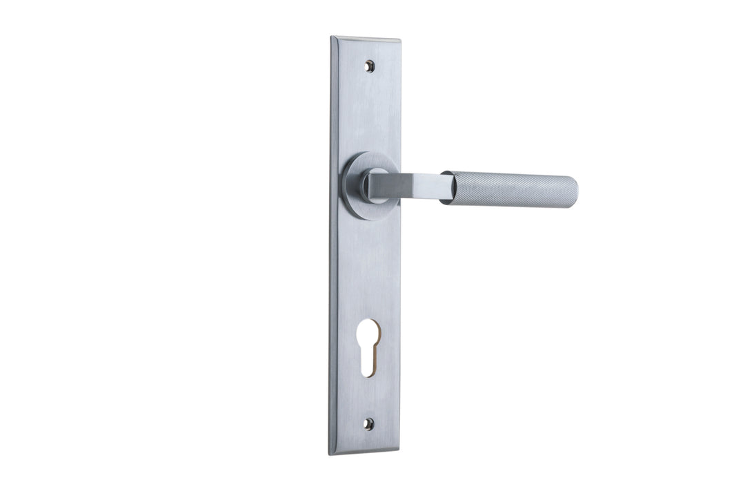 Brunswick Lever - Chamfered Backplate Brushed Chrome