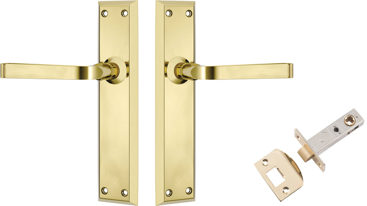 Door Lever Menton Polished Brass Passage Set