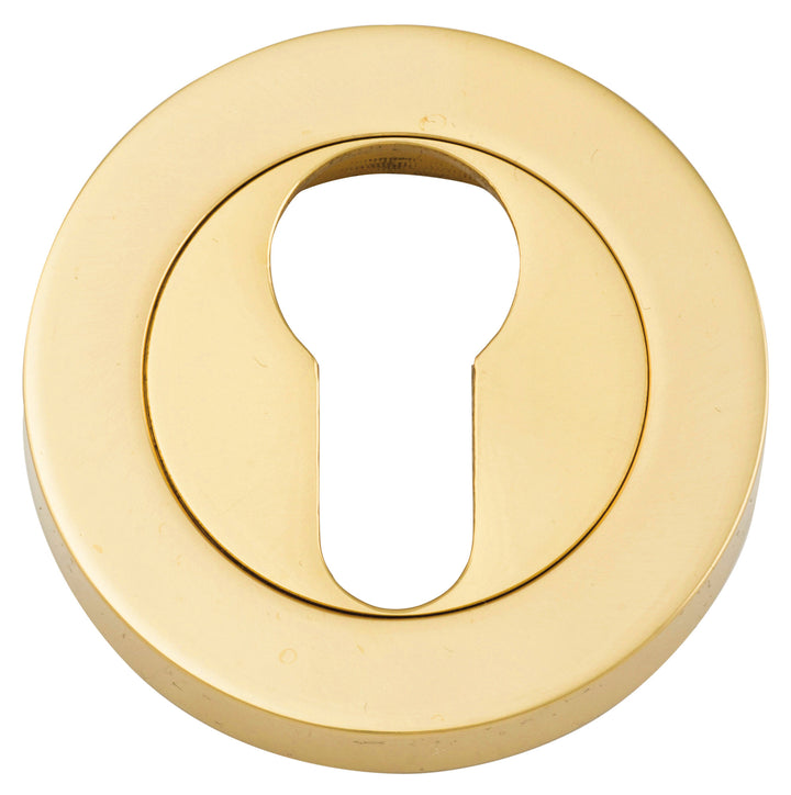 Euro Escutcheons -  Round Polished Brass