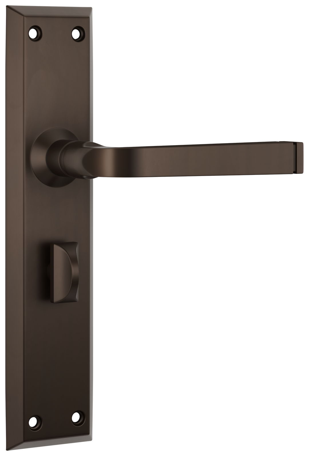 Door Lever Menton Privacy Pair Antique Brass H225xW50xP75mm with privacy adaptor
