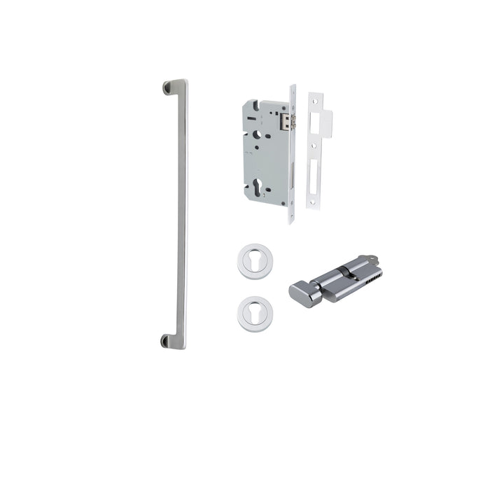 Baltimore Pull Handle - 600mm Entrance Kit with Separate High Security Lock Brushed Chrome
